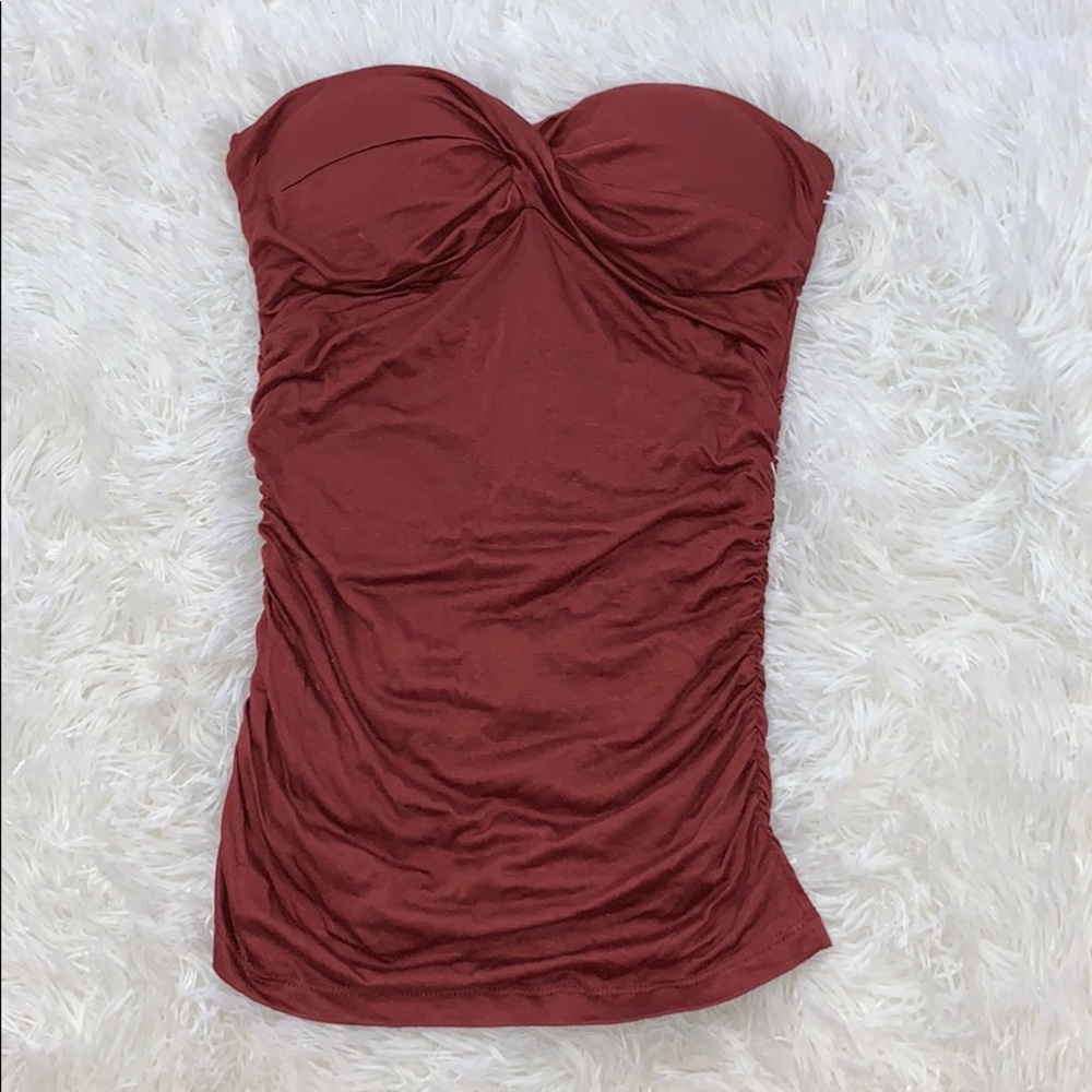 Mauve strapless top